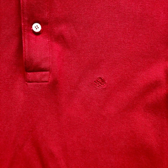 Vintage UNITED COLORS OF BENETTON Red Polo Shirt - Picture 3 of 4